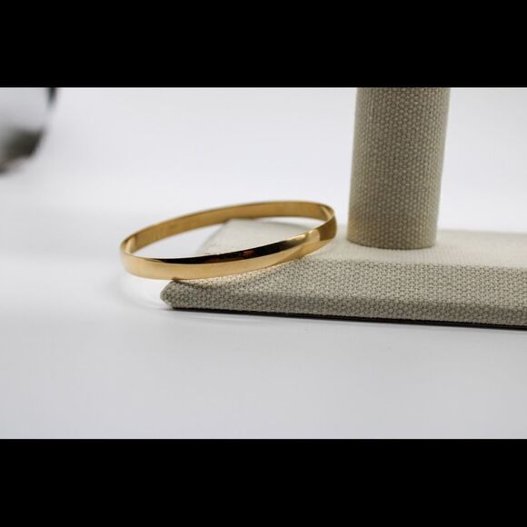 14K Gold 4 mm Half Round 7 3/4" Slip on Bangle, Brand new from Manufacturer - Picture 8 of 13